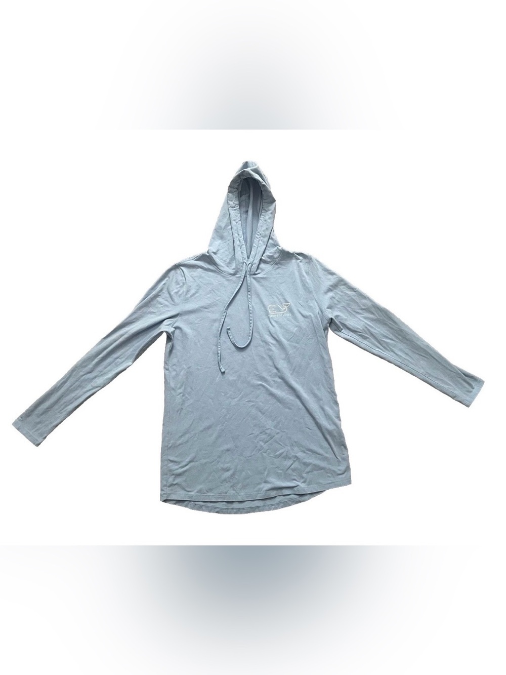 Vineyard Vines Shirt Mens Small Blue Hooded Preppy Whale Edgartown Long Sleeve